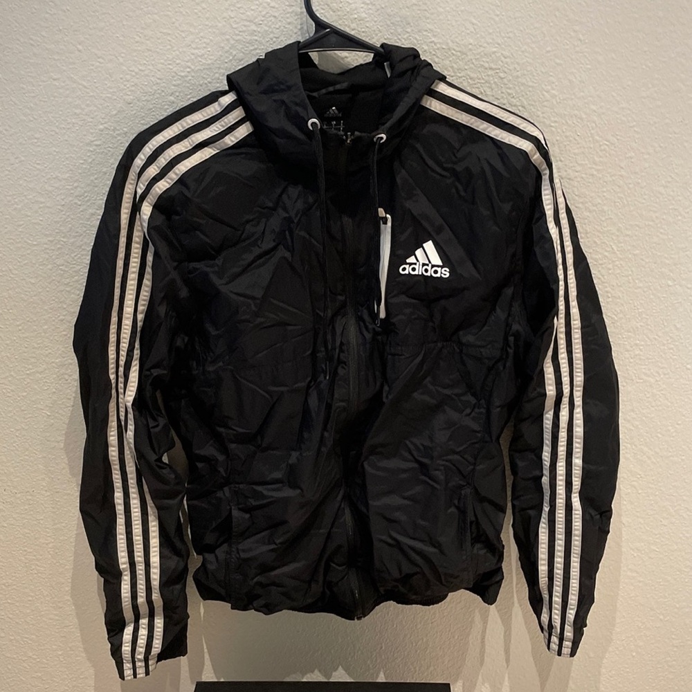 Small Black Adidas Windbreaker Jacket
